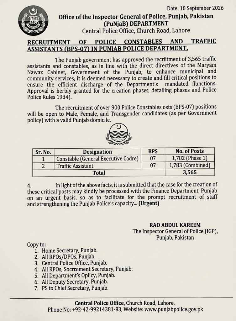 Punjab Police Upcoming Jobs 2026